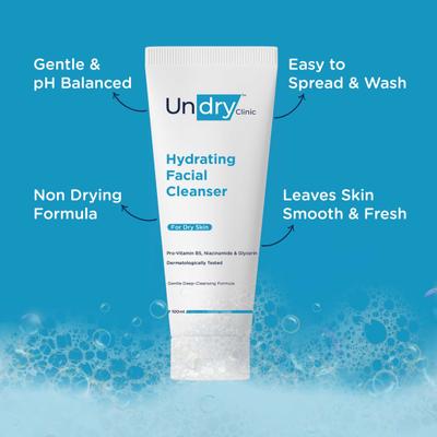 Undry Clinic Hydrating Facial Cleanser For Dry Skin 100 ml - Face Wash & Cleansers