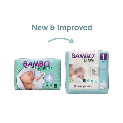 Bambo Nature Tape Diapers with Wetness Indicator - XS (1) 22's - Diapers & Wipes