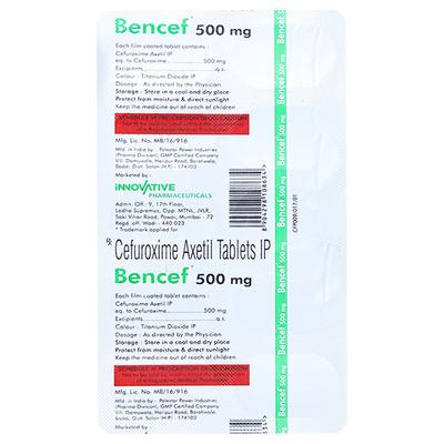 BENCEF 500 Tablet 10's - Bacterial Infections-Cep