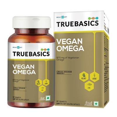 TrueBasics Vegan Omega Veg Soft Gelatin Capsules 90's - Omega Fish Oil Fatty Acids