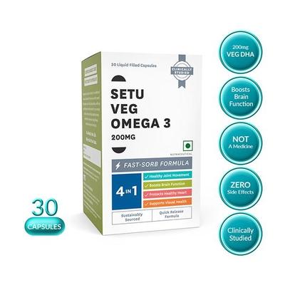 Setu Veg Omega 3 200 mg Liquid Filled Capsule 30's - Omega Fish Oil Fatty Acids