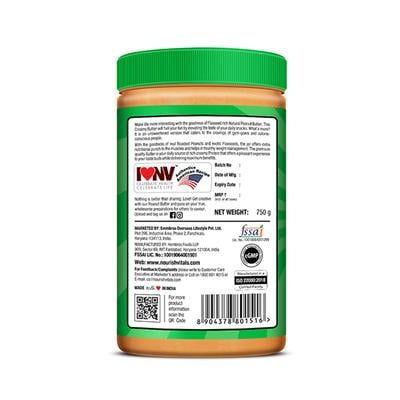 NourishVitals Original Peanut Butter (Creamy with Omega-3) - Unsweetened 750 gm - Nutritional Bars