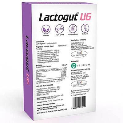 Velbiom Lactogut UG Pre & Probiotic Capsule (3 x 10's) (N) - Digestive Health