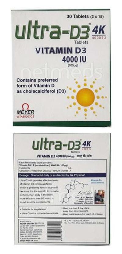 Ultra D3 4K Tablet 30'S - Supplements-Vit
