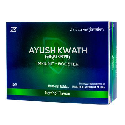 Zys-Co-Vir Ayush Kwath Immunity Booster Tablet - Menthol Flavour (Pack of 10 x 10's) - Vitamin C