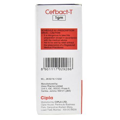 Cefbact T 1gm Injection 1's - Bacterial Infections-Cep