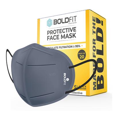 Boldfit N95 Face Mask - Grey 20's - Face Mask