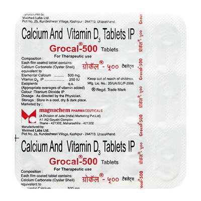GROCAL 500mg Tablet 15's - Supplements-Cal