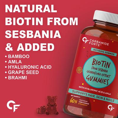 CF Biotin 10000mcg Gummies - Strawberry & Orange Flavour 60's - Hair & Skin