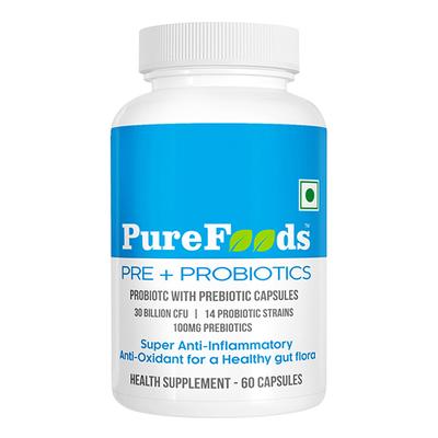 PureFoods Pre + Probiotics Capsule 60's - Digestive Health