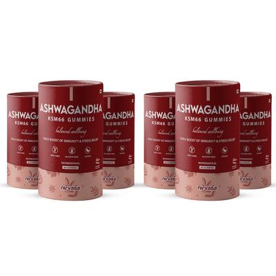 Nirvasa Ashwagandha KSM 66 Gummies (Pack of 6 x 60's) 1's - Sexual Care