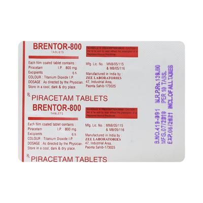 BRENTOR 800mg Tablet 10's - Nootropics And Neurotrophics