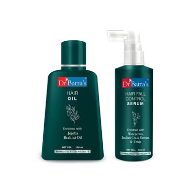Dr Batra's Hair Oil 100 ml + Hair Fall Control Serum 125 ml - Hair Treatment