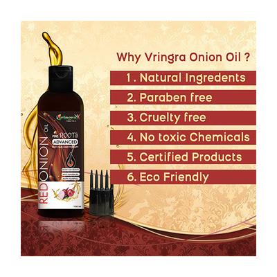 Vringra Pro Roots Advanced Red Onion Hair Oil 100 ml + Onion Caffeine Hair Shampoo 100 ml - Shampoos