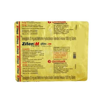Ziten M 20/1000mg Tablet 10'S - Diabetes-Ant
