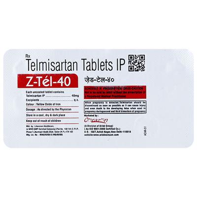 Z TEL 40mg Tablet 10's - Hypertension-Ang