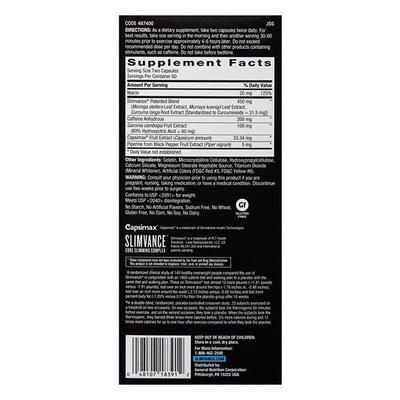 GNC Bodydynamix Slimvance Core Slimming Complex - Thermogenic Capsules 120's - Weight Loss