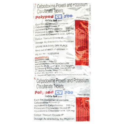 Polypod CV 200mg Tablet 6'S - Bacterial Infections-Cep