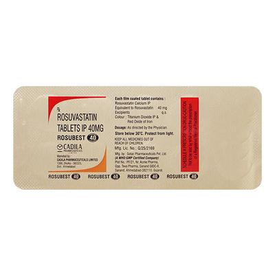 ROSUBEST 40 Tablet 10's - High Cholesterol-Dys