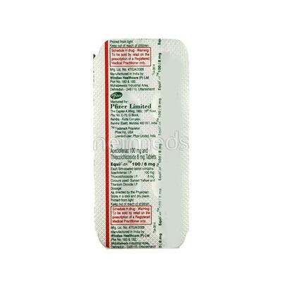 Equiflex 100/8mg Tablet 10'S - Muscle Cramps/Spasticity-Mus