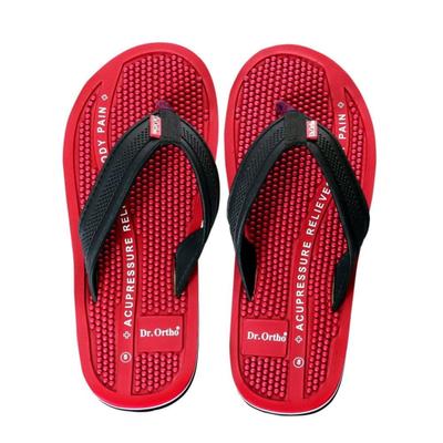 Dr. Ortho Acupressure Slippers Pair - Red UK 7 - Ankle/Foot Supports