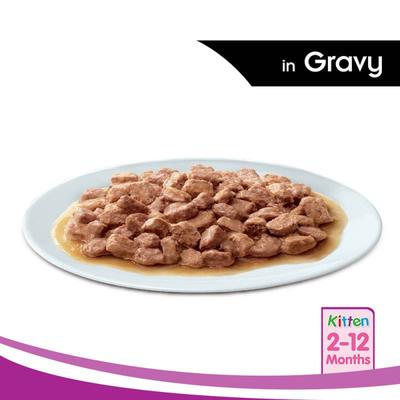 Whiskas Kitten Chicken in Gravy (Pack of 85gm x 48) 4080gm - Petfood