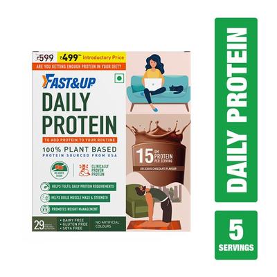 Fast&Up Daily Protein Powder - Delicious Chocolate Flavour 150 gm - Workout Essentials