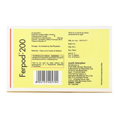 FERPOD 200mg Tablet 10's - Bacterial Infections-Cep