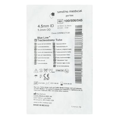 Portex Blue Line Tracheostomy Tube (100/506/045) 15mm 1's - Surgical Instruments