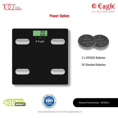 Eagle Digital Weighing Scale Color Changing Smart (EEF-2001A) - Black - Health Monitoring Devices