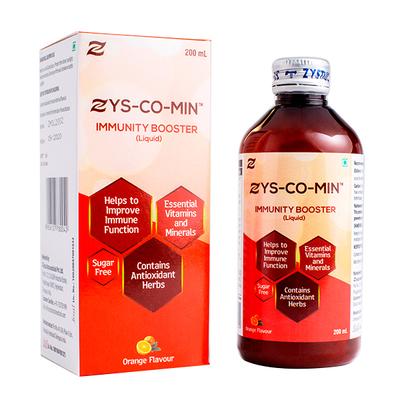 Zys-Co-Min Immunity Booster Liquid - Orange Flavour 200 ml - Vitamin C