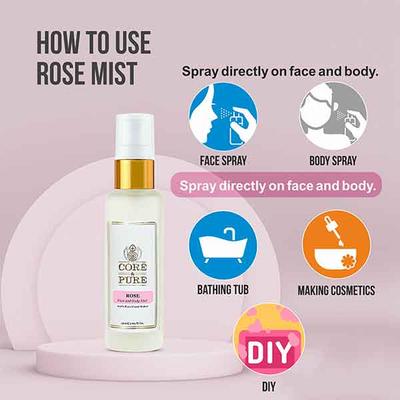 Core & Pure Face and Body Mist - Rose Water 50 ml - Toners