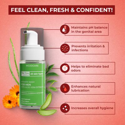 Mojocare Intimate Wash For Men - Aloe Vera 120 ml - Sexual Healthcare