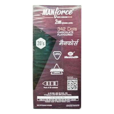 Manforce 342 Dots Xotic Condoms - Chocolate Flavoured 20's - Plain/Flavoured Condoms