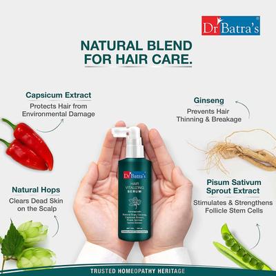 Dr Batra's Hair Fall Control Oil 200 ml + PRO+ Intense Volume Shampoo 200 ml + Hair Vitalizing Serum 125 ml - Hair Treatment