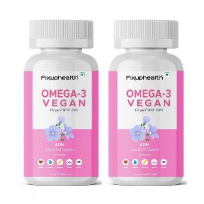 Fixuphealth Omega 3 Vegan Capsule (Pack of 2 x 60s) 1's - Omega Fish Oil Fatty Acids