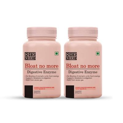 Sheneed Bloat No More Digestive Enzyme Capsule - Pack of 2 x 60's - Digestive Health
