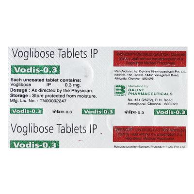 Vodis 0.3Mg Tablet 10's - Diabetes-Ant