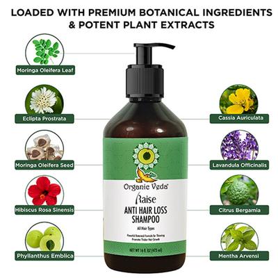 Organic Veda Raise Anti Hair Loss Shampoo 473 ml - Personal Care (Ayush)