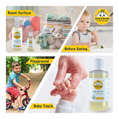 Tiffy & Toffee 99% Water Baby Wet Wipes (Pack of 3 x 80's) + Non-Alcoholic Hand Sanitizer - Lemon 100 ml - Diapers & Wipes