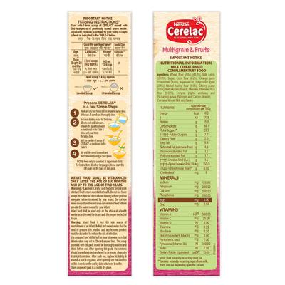 Nestle Cerelac Stage 4 (12 Months+) Powder 300 gm- Multigrain & Fruits (Refill Pack) - Baby And Infant Supplements