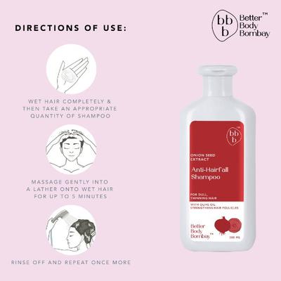 BBB Better Body Bombay Anti-Hairfall Shampoo- Onion Seed Extract 300 ml - Shampoos
