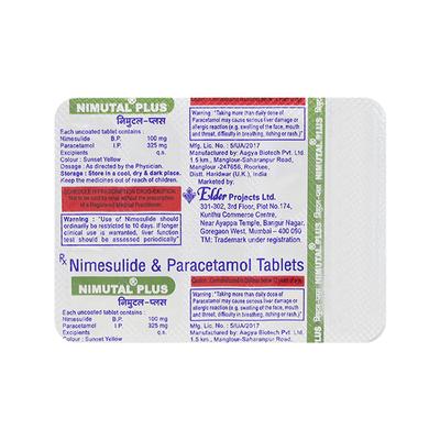 Nimutal Plus Tablet 10'S - Pain relief-Nsa
