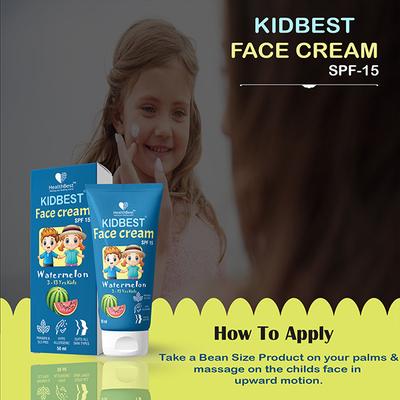 HealthBest Kidbest (3-13 Years) Face Cream - Watermelon Flavour 50 ml - Baby Skin Care