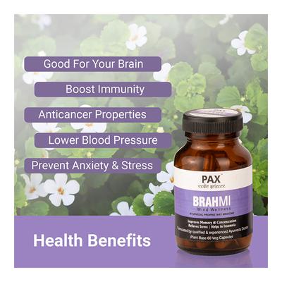 PAX Vedic Science Brahmi Veg Capsule 60's - Vital Health