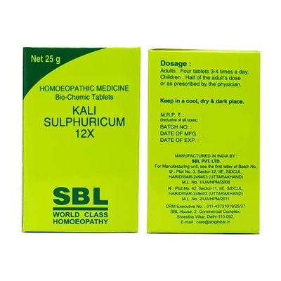 SBL Kali Sulphuricum 12X Tablet 25 gm - Bio-Chemic