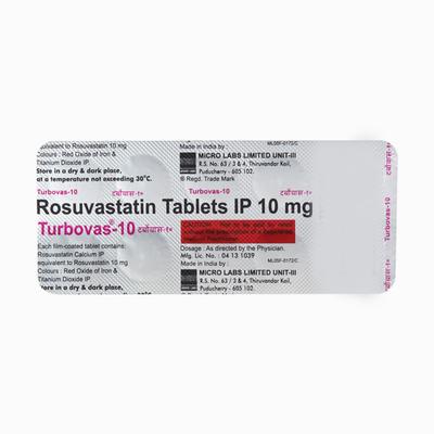 Turbovas 10mg Tablet 10'S - High Cholesterol-Dys