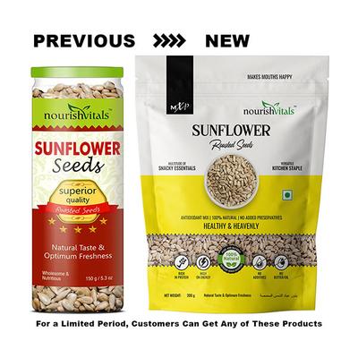 NourishVitals Sunflower Roasted Seeds 200 gm - Nutritional Bars