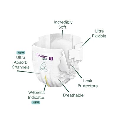 Bambo Nature Tape Diapers with Wetness Indicator - XL (5) 44's - Diapers & Wipes