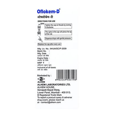 Oflokem D Eye/Ear Drops 10ml - Eye Infections-Eaa